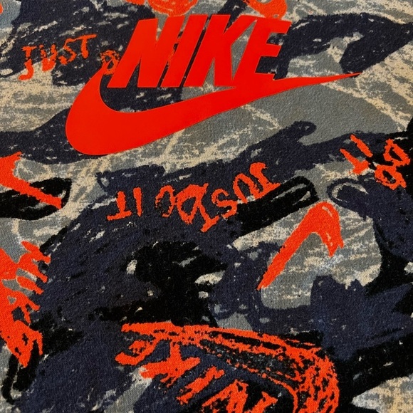 Nike Boys Size XL Blue Abstract Graphic Hoodie with Orange Accents - Picture 9 of 9